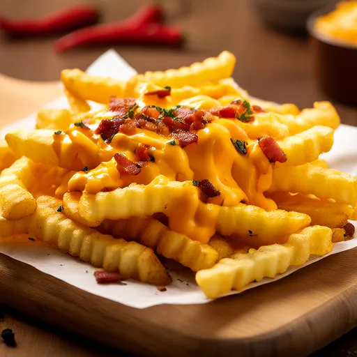Frites françaises au fromage, bacon et ranch au four à air chaud