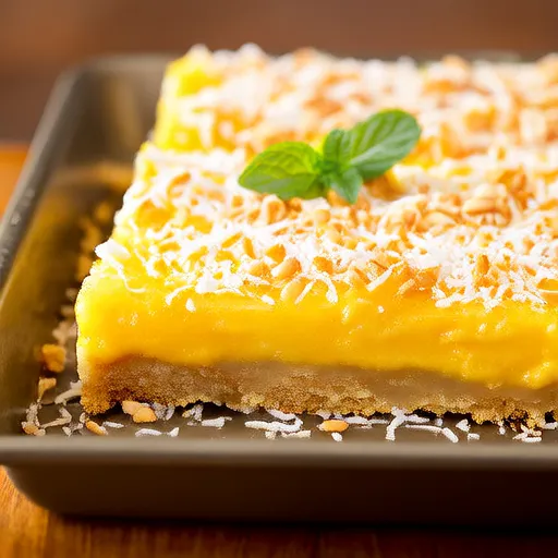 Barras de Curd de Limão com Coco
