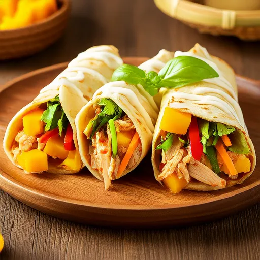 Cuộn gà xoài kiểu Á
