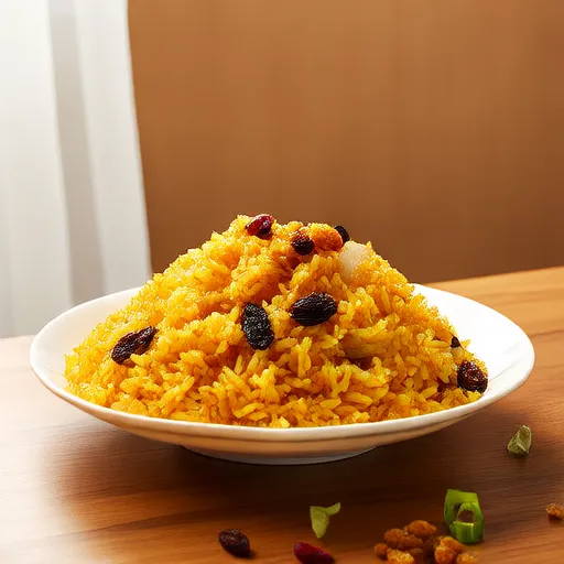 Reis-Pilaf mit Rosinen und Gemüse