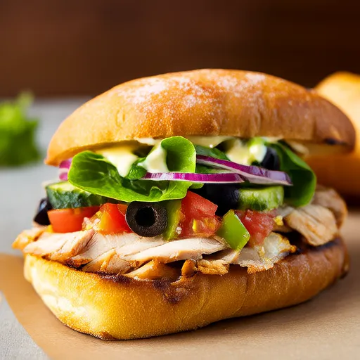 Sandwich Gà Hy Lạp Băm Nhỏ