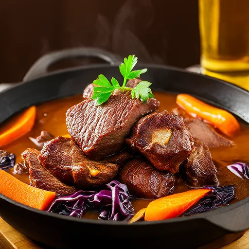 莎拉的慢炖锅腌牛肉和甘蓝