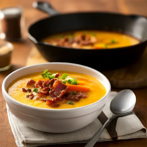 Sopa de Cheeseburger com Bacon