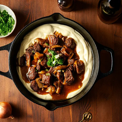 Beef Stroganoff al vino bianco