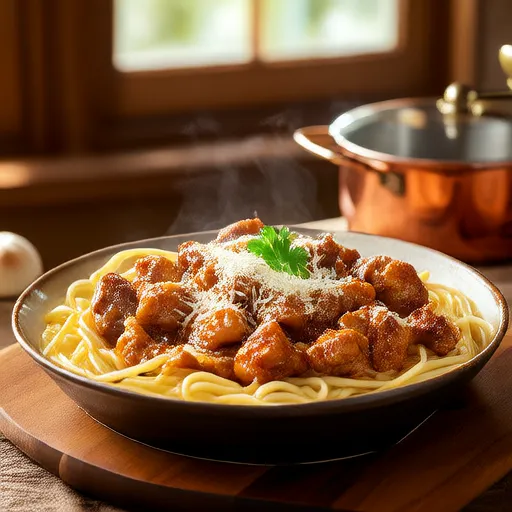 Pollo Alfredo con Noodles Fettuccine
