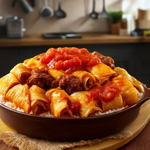 Капустный рулет в горшочке