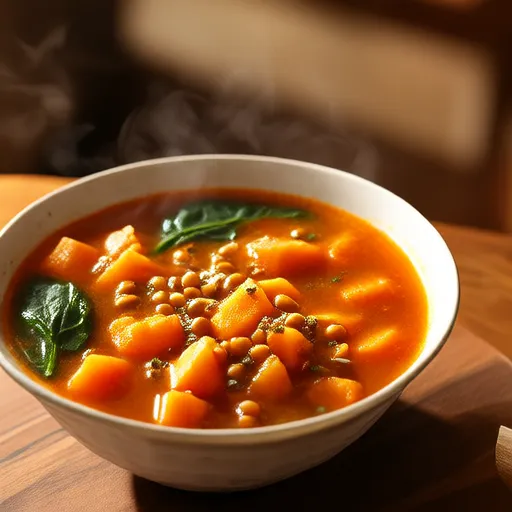 Indian Sweet Potato and Lentil Soup