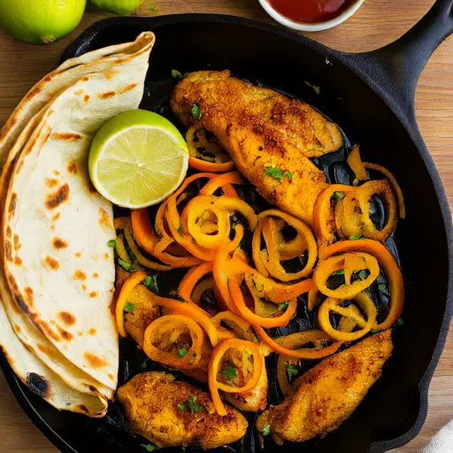 Fajitas Ayam Bawang Putih dengan Jeruk Nipis