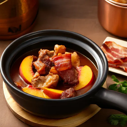 Lomo de cerdo con melocotones
