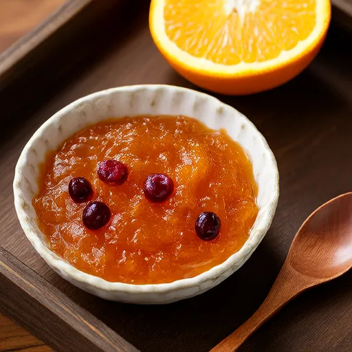 Salsa di mirtilli rossi con succo d'arancia