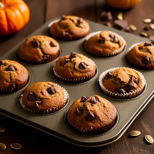 Pumpkin Gut Chocolate Chip Muffins