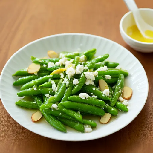 Insalata fredda di fagiolini con vinaigrette al limone