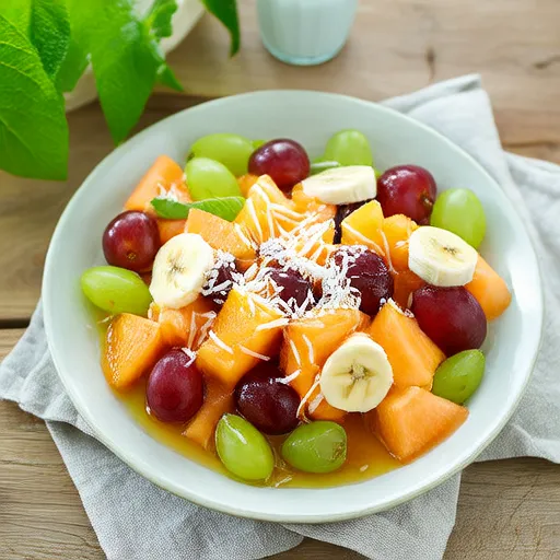 Салат из вишни, дыни и винограда