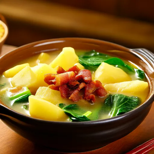 Sopa de Batata, Alho-poró e Espinafre