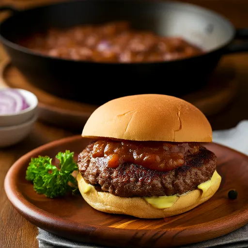 Hamburgersteak mit Zwiebeln und Soße
