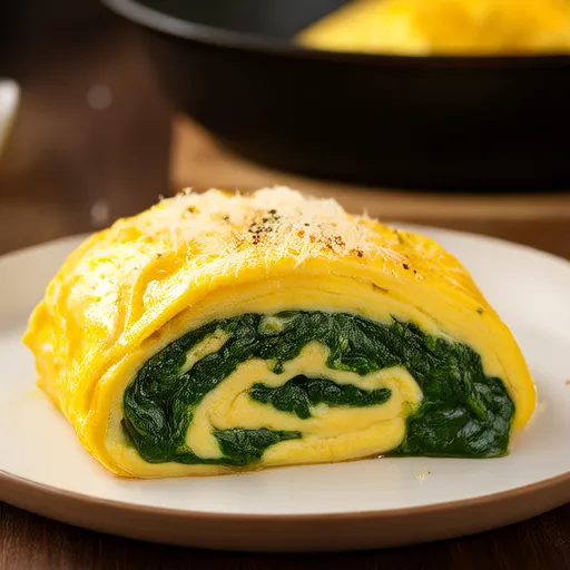 Trứng Omelet Rau Bina Nhỏ