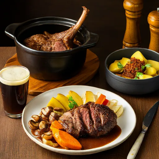 Rôti de bœuf aux légumes et à la bière