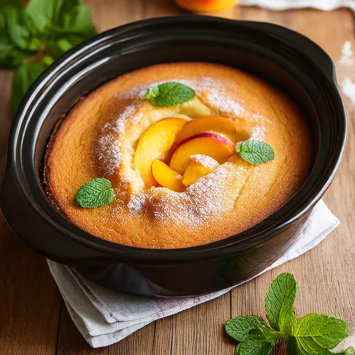 Cobbler de Melocotón de 4 Ingredientes en Olla Lenta