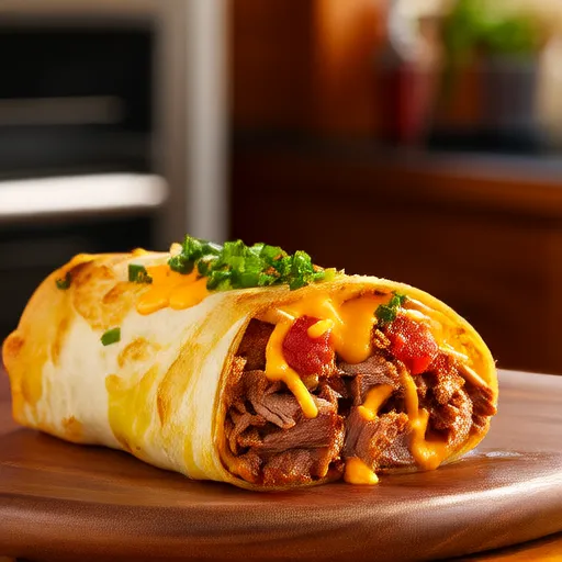 Буррито с говядиной, брокколи и чеддером
