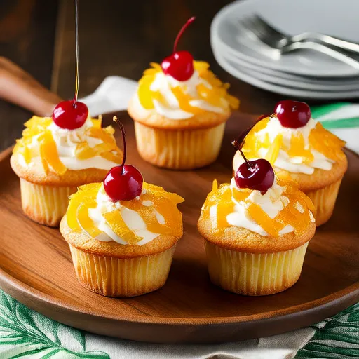 Pina Colada Upside-Down Mini Cakes