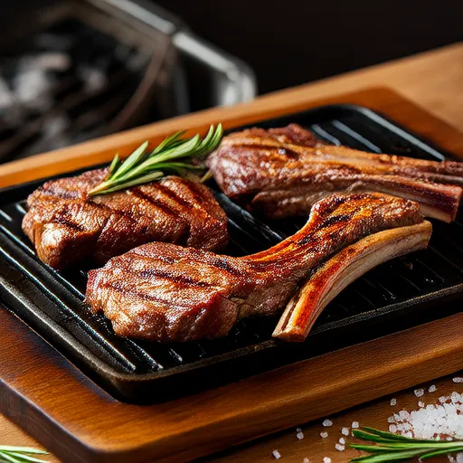 Chuletas de pierna de cordero a la parrilla