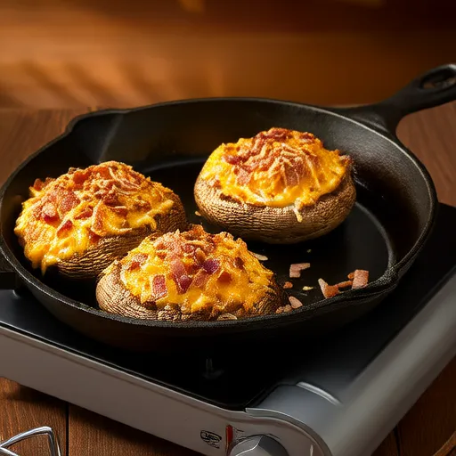 Cogumelos Recheados com Bacon e Queijo Azul