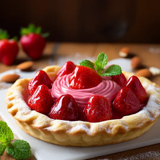 Pastel Fresco de Fresa y Almendra