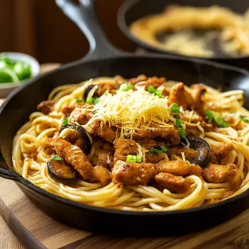 奶油卡疆鸡肉意大利面