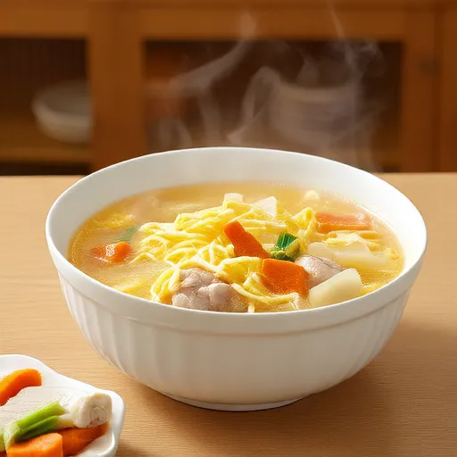 简易慢炖鸡肉面条汤