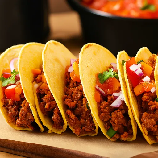 Tacos di Maiale Tritato con Salsa all'Ananas