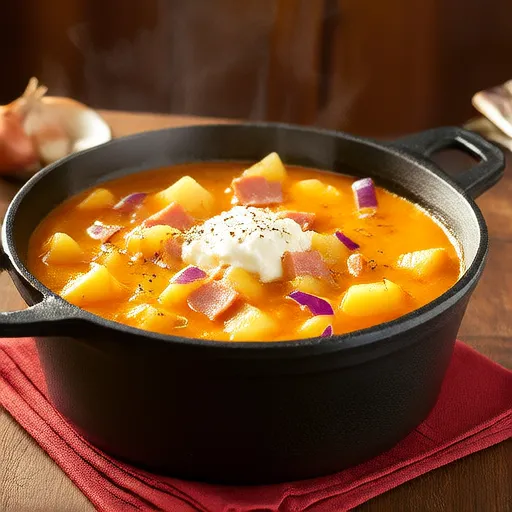 햄, 감자, 치즈 스프