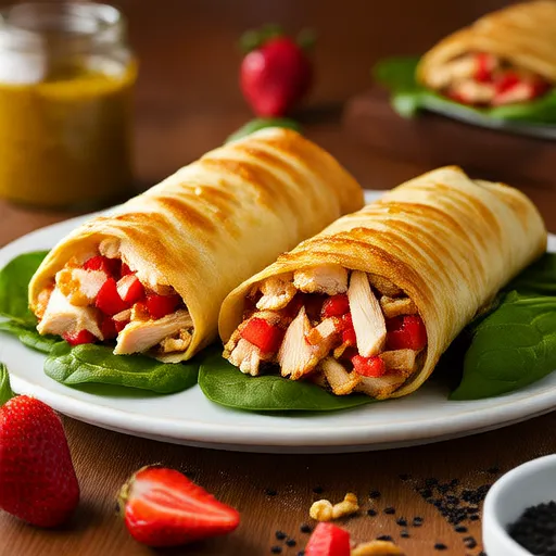 Hähnchenwrap mit Erdbeeren