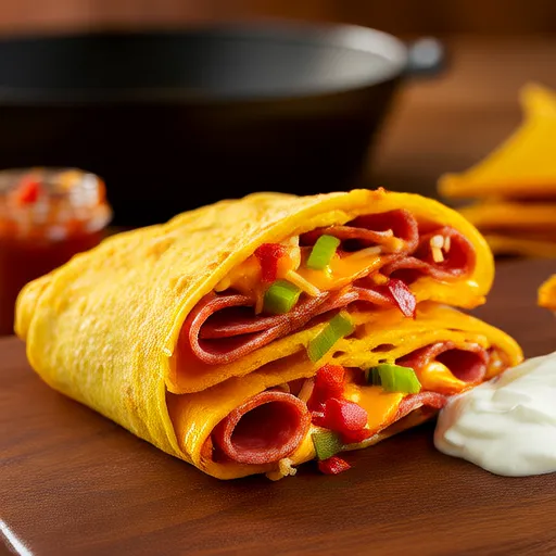 Andouille and Poblano Quesadillas