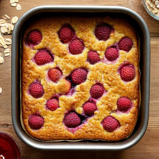 Avena al forno con fragole e crema di arachidi