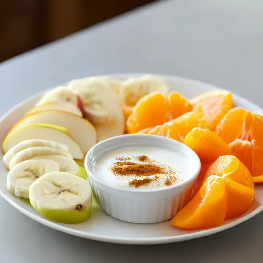 Frutas Frescas com Molho de Iogurte e Canela