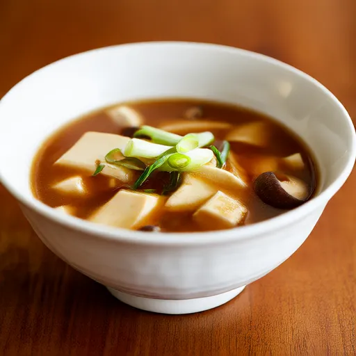 Japanese Soup with Tofu and Mushrooms