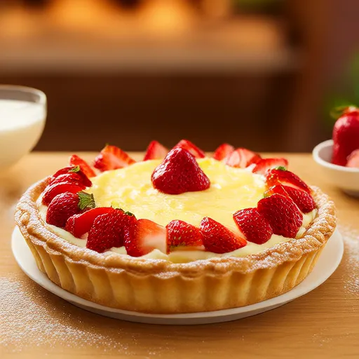 Torta de Creme de Morango e Ruibarbo