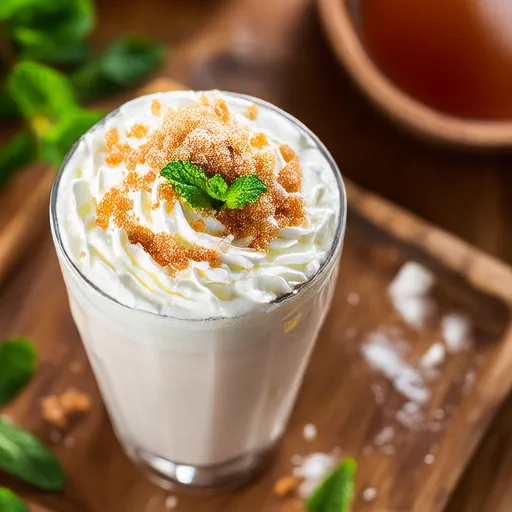 Malteada de ponche de huevo con menta