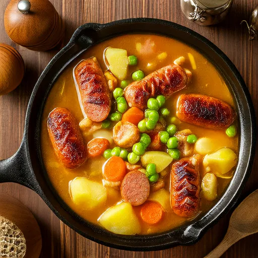 Zuppa di Piselli e Salsiccia al Slow Cooker