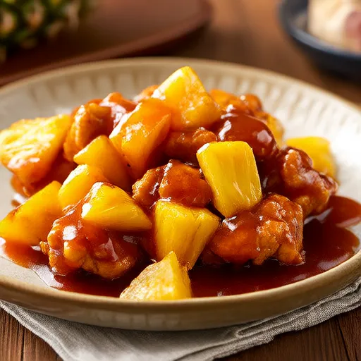 Cosce di pollo al forno agrodolce con ananas