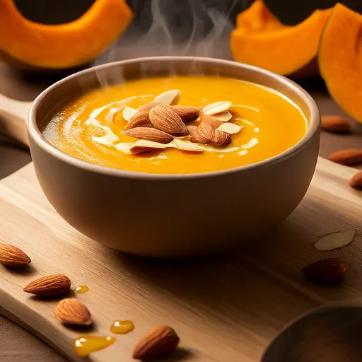 Zuppa di Zucca Butternut Vegana con Latte di Mandorla