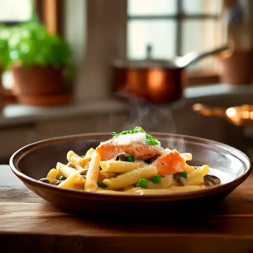 Pasta con Salmón Ahumado Cremoso