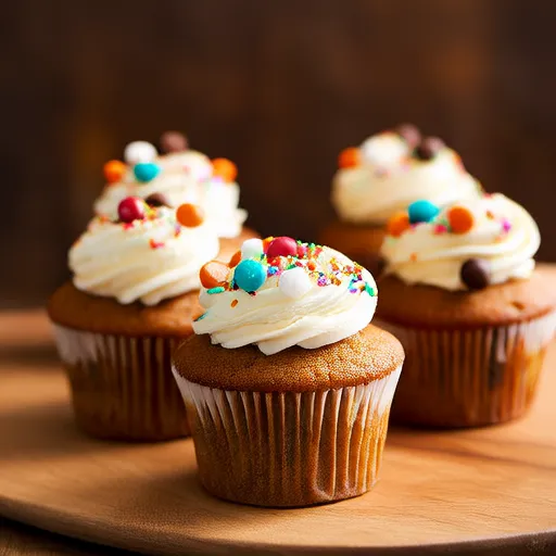 Cupcakes Semplici di Torta di Carote con Glassa al Formaggio Cremoso