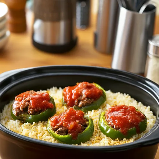 Pimientos rellenos en olla lenta