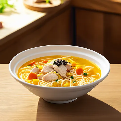 奶油鸡肉鸡蛋面汤