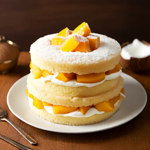 Kue Telanjang Vegan dan Bebas Gluten dengan Persik dan Krim Kelapa