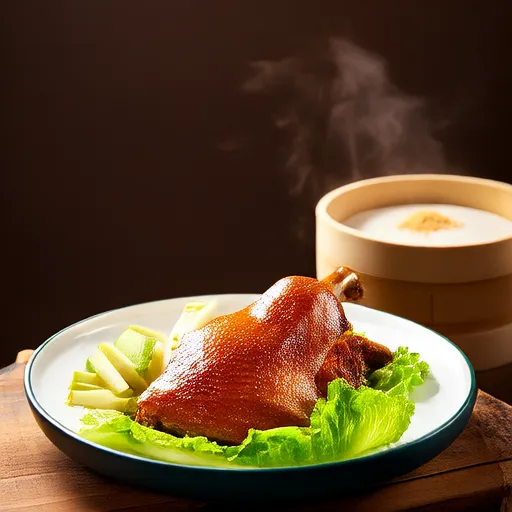 简易北京烤鸭生菜包