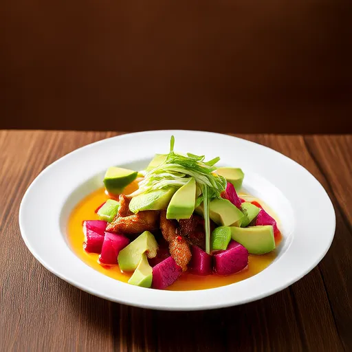 Salada de Abacate, Batata e Frango Grelhado