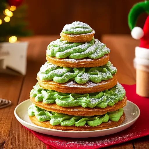 Empilages de Biscuits en Forme d'Arbre avec Glaçage au Fromage à la Crème