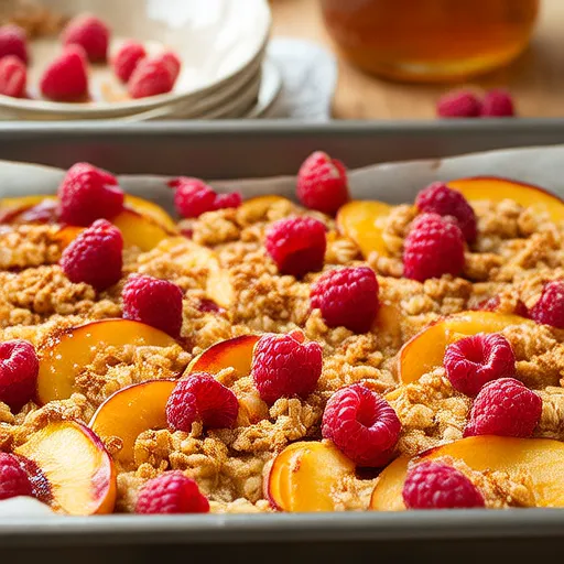 Şeftali ve Ahududu Crumble